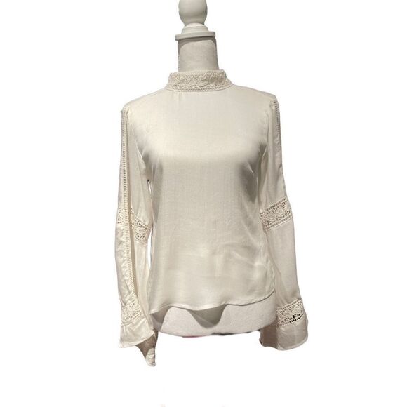 Angie Ivory Voile Lacey Shirt - Picture 1 of 7